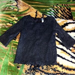 Girls’ cherokee black lace top - M - retro